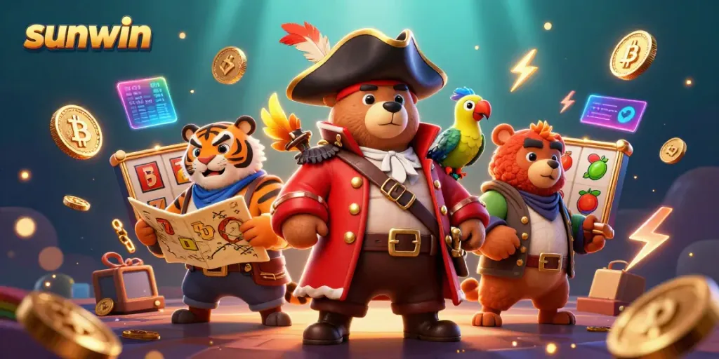 Engage with sunwin's dynamic slot gaming adventure featuring rich characters and vibrant casino elements.