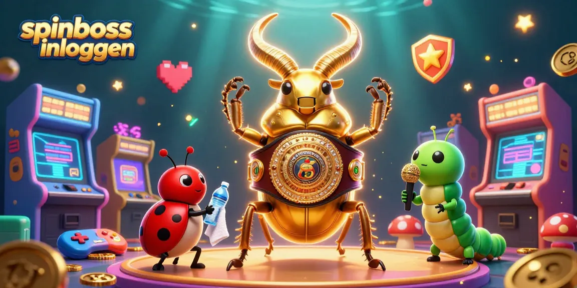 Experience spinboss inloggen as golden beetle challenges in a vibrant casino-themed showdown.
